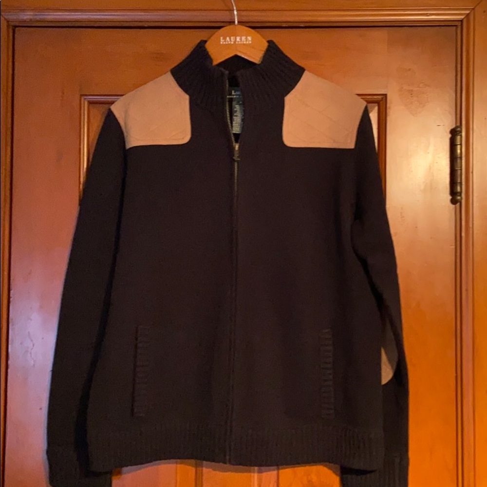 Ralph Lauren black zip up cardigan